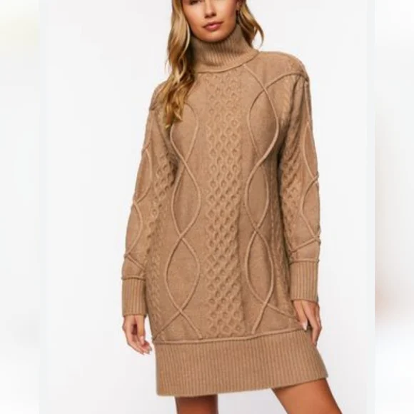 Forever 21 | Dresses | Forever 2 Cable Knit Sweater Dress | Poshmark